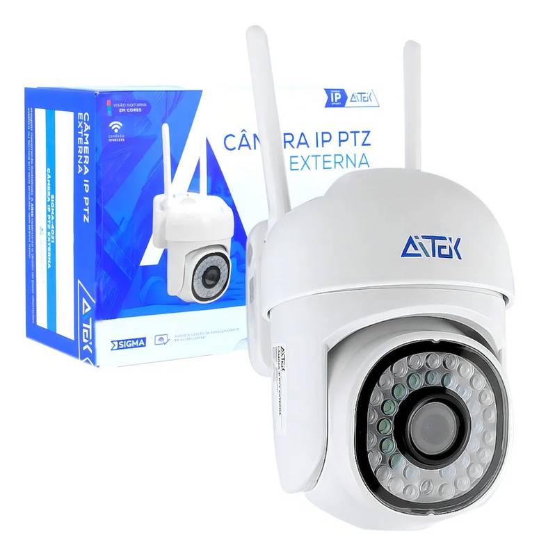 CÂMERA WI-FI EXTERNA 3MP COLORIDA A NOITE AUTO-TACK APP YOOSEE SIGMA-4030 AITEK