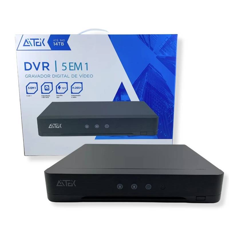DVR 8 CANAIS RECONHECIMENTO FACIAL AUDIO COAXIAL 5 IN 1 H265 5MP 1080P SIGMA-D408BP APP XMEYE AITEK