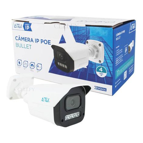 CÂMERA IP BULLET POE 2k 4MP 2.8 IP65 ONVIF SIGMA-I2140BP AITEK